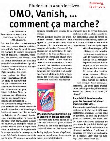 OMO, Vanish,... comment ça marche? - HE-Arc