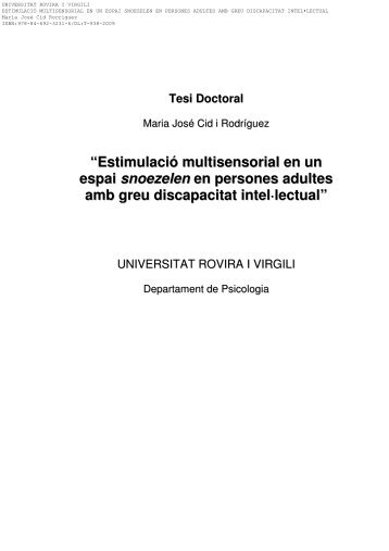 “Estimulació multisensorial en un espai snoezelen en ... - Tesis