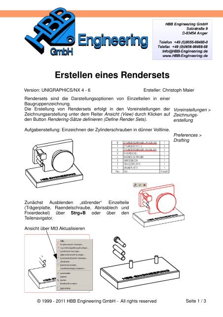 Erstellen eines Rendersets - HBB Engineering GmbH