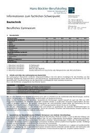 Bautechnik - Informationsabend des Beruflichen Gymnasiums