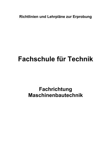 Fachschule für Technik - Berufsbildung