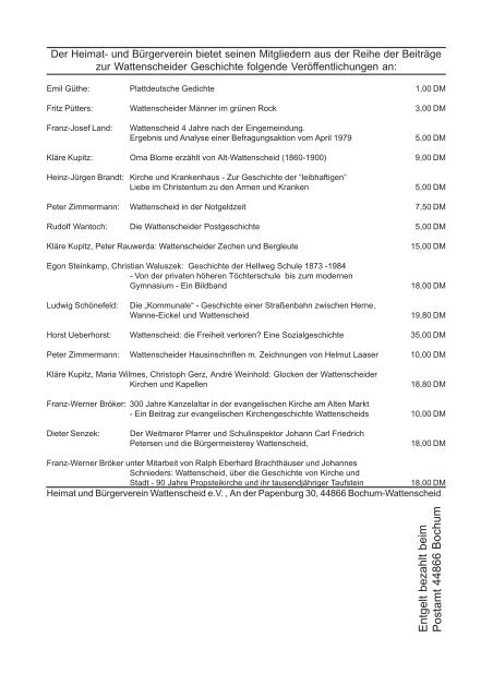 Wattenscheider 1 1996 - Heimat- und Bürgerverein Wattenscheid