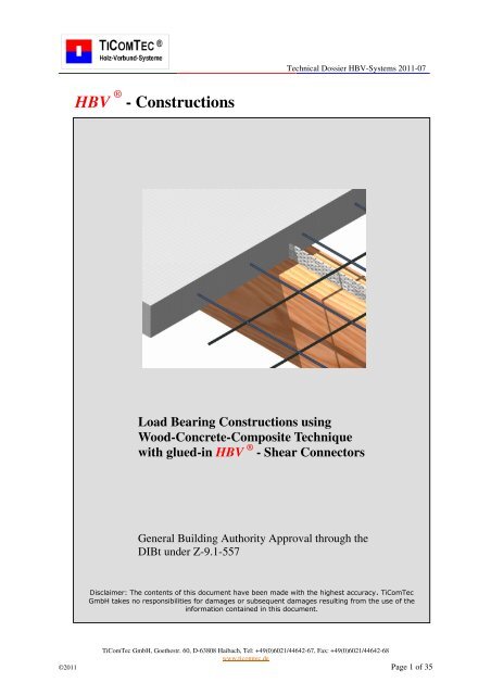 HBV-Constructions - Load Bearing Structure ... - Hbv-systeme.de