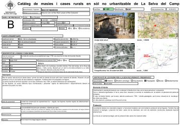 Catàleg de masies i cases rurals en sòl no urbanitzable de La Selva ...
