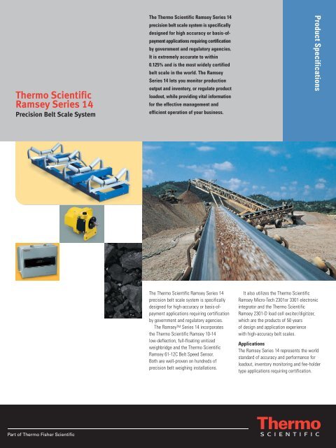 The Thermo Scientific Ramsey Series 14 precision belt scale