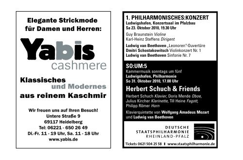 1. philharmonisches konzert - Philharmonisches Orchester Heidelberg