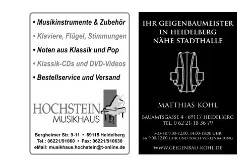 1. philharmonisches konzert - Philharmonisches Orchester Heidelberg