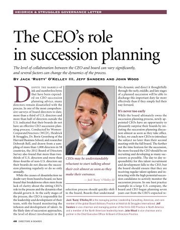 The CEO's role in succession planning - Heidrick & Struggles