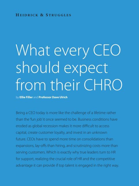 What every CEO should expect from their CHRO - Heidrick &amp; Struggles