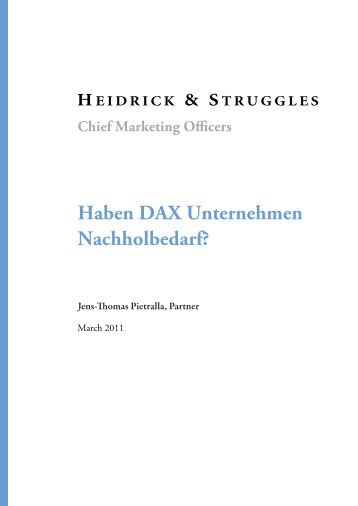 Chief Marketing Officers â Haben DAX Unternehmen Nachholbedarf