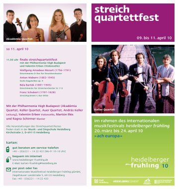 streich quartettfest - Heidelberger Frühling