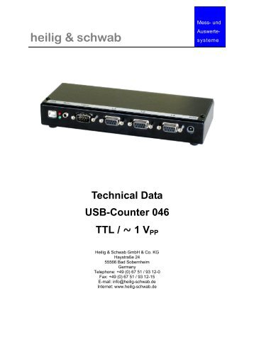 Technical Data USB-Counter 046 - Heilig & Schwab