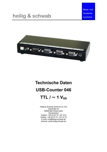 Technische Daten USB-Counter 046 - Heilig & Schwab