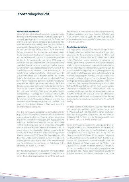 Geschäftsbericht 2005 / 2006 - Heiler Software AG
