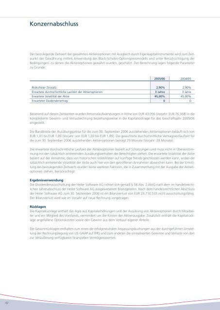 Geschäftsbericht 2005 / 2006 - Heiler Software AG