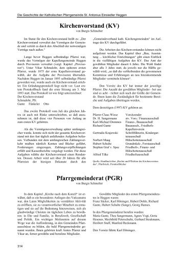 Kirchenvorstand und Pfarrgemeinderat - Heimatbund Finnentrop