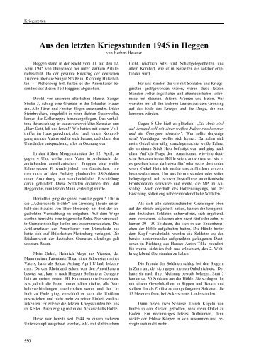 Aus den letzten Kriegsstunden 1945 in Heggen. - Heimatbund ...