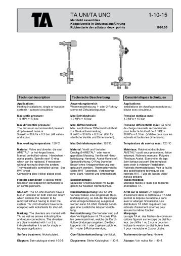 TA UNI/TA UNO 1-10-15 - TA Hydronics