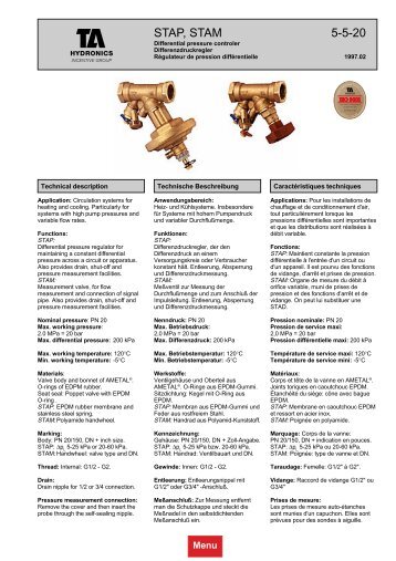 STAP, STAM 1997.02 - TA Hydronics