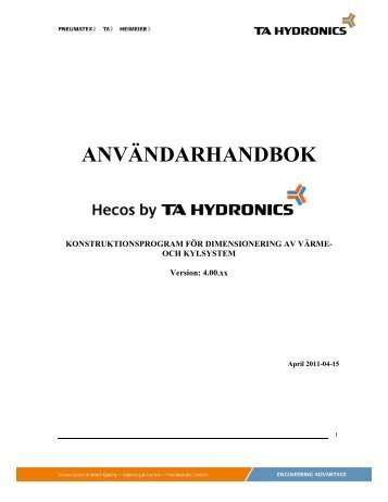 ANVÄNDARHANDBOK - Heimeier