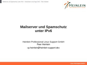 Mailserver und Spamschutz unter IPv6 - Heinlein