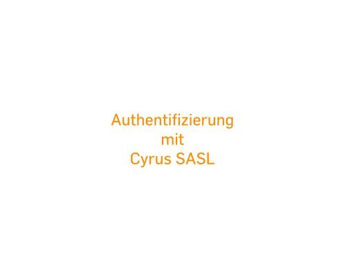 Authentifizierung mit Cyrus SASL - Heinlein