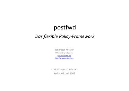 postfwd - Das flexible Policy-Framework - Heinlein