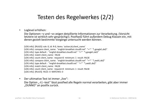 postfwd - Das flexible Policy-Framework - Heinlein