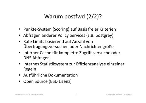 postfwd - Das flexible Policy-Framework - Heinlein