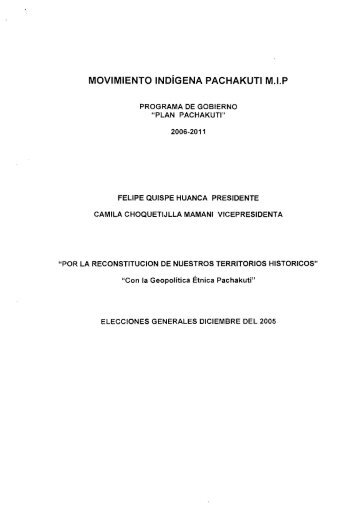 movimiento indígena pachakuti mip - Tribunal Supremo Electoral