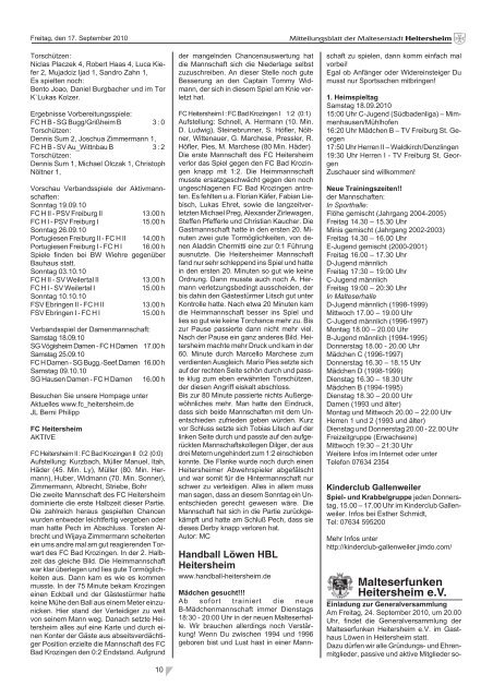 Mitteilungsblatt der Malteserstadt - Heitersheim