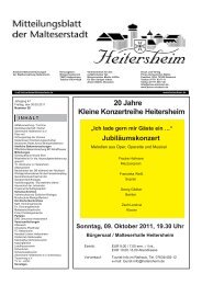 20 Jahre Kleine Konzertreihe Heitersheim Sonntag, 09. Oktober ...