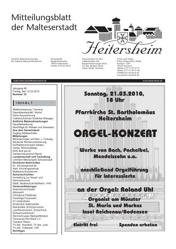 ORGEL-KONZERT - Heitersheim