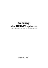 Satzung der HEK-Pflegekasse