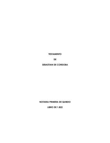 Testamento de Sebastián de Córdoba - Utchvirtual.net