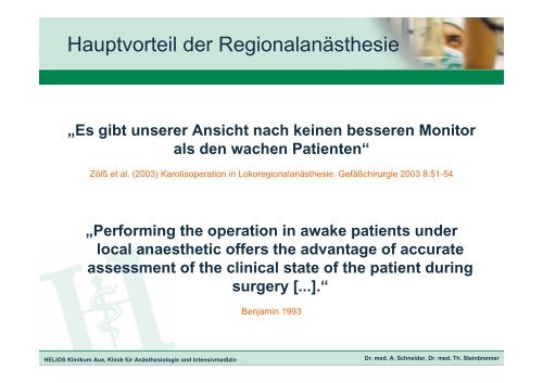 Regionalanästhesie des Plexus cervicalis - HELIOS Kliniken GmbH