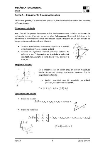 Tema 1 - Fonaments fisicomatematics - CEUS