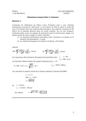 solucionari FÍSICA 1r examen 2