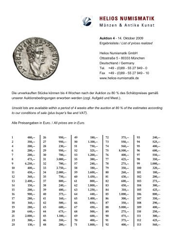 Auktion 4 - Helios Numismatik GmbH