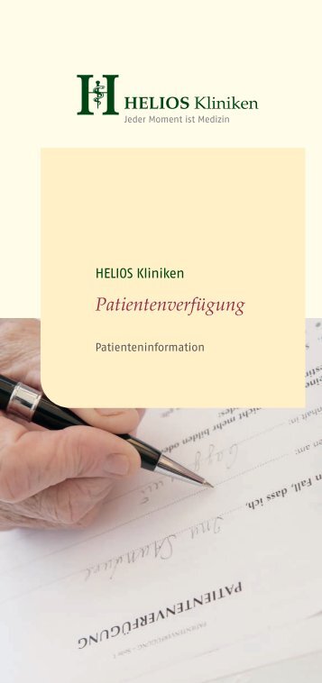 Patientenverfügung - HELIOS Kliniken GmbH