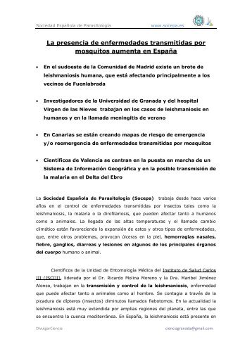 Información... - Sociedad Española de Parasitología