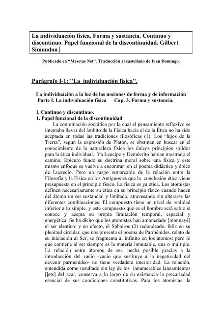 La individuación física Simondon..pdf - Pensamiento Abierto