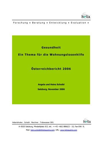 Gesundheit Ein Thema für die Wohnungslosenhilfe - Plattform ...