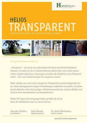 Transparent 1 - Ausgabe Dezember 2010 - HELIOS Kliniken GmbH