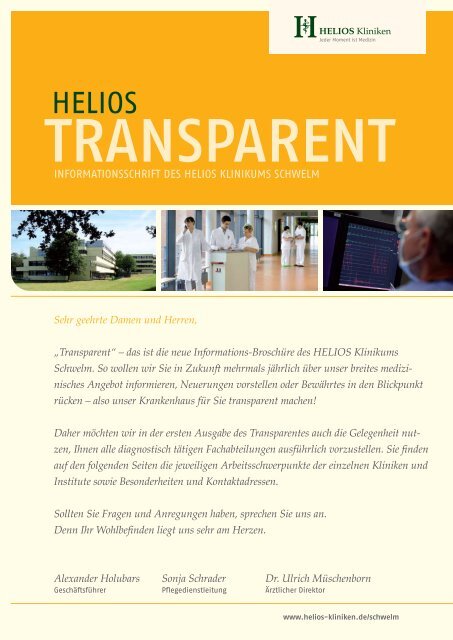 Transparent 1 - Ausgabe Dezember 2010 - HELIOS Kliniken GmbH