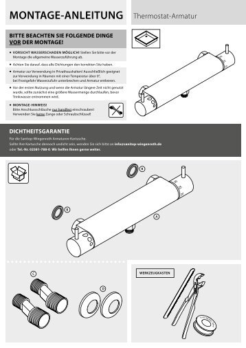 MONTAGE-ANLEITUNG Thermostat-Armatur - Hellweg