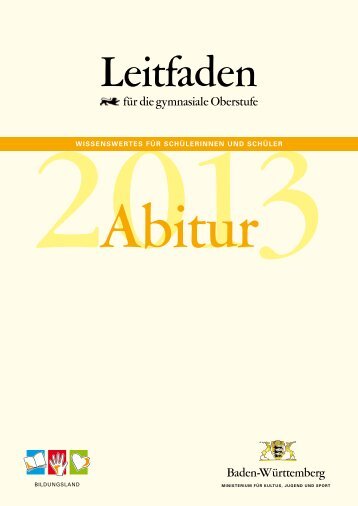 Leitfaden Abitur 2013 - Zum Kultusportal