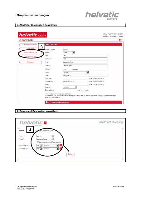 Gruppenbestimmungen - Helvetic Airways