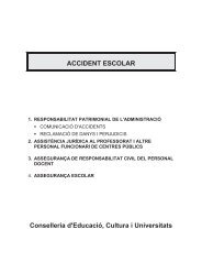 ACCIDENT ESCOLAR Conselleria d'Educació, Cultura i Universitats