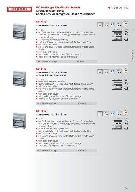 KV Small-type Distribution Boards up to 63 A - Hensel